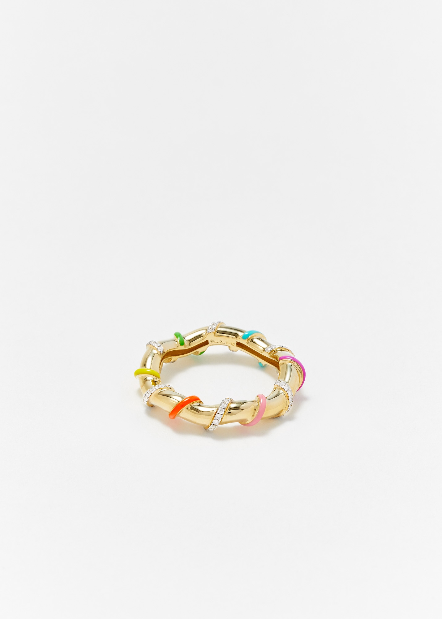 BAGUE TWISTÉE RAINBOW OR JAUNE