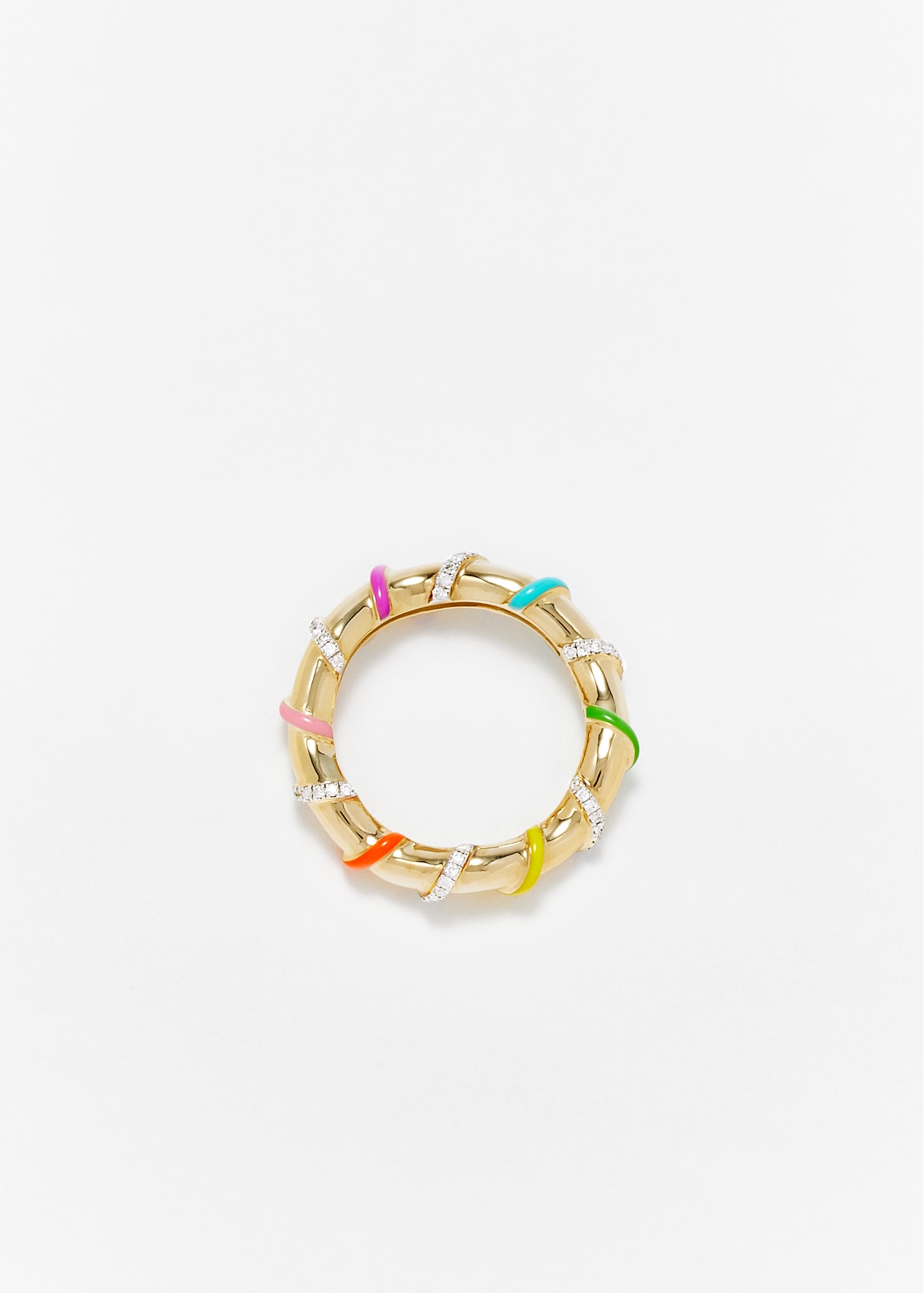 BAGUE TWISTÉE RAINBOW OR JAUNE