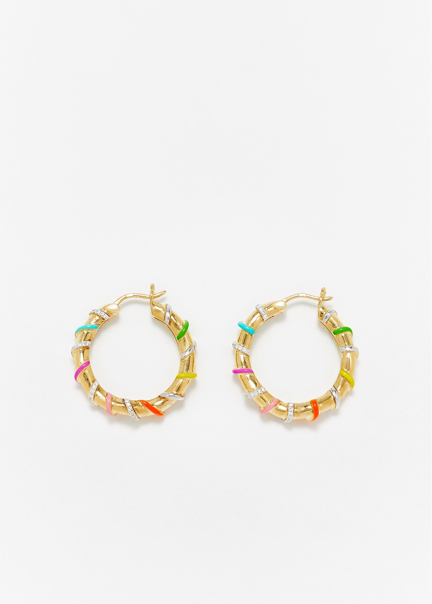 PAIRE DE CRÉOLES TWISTÉES RAINBOW OR JAUNE