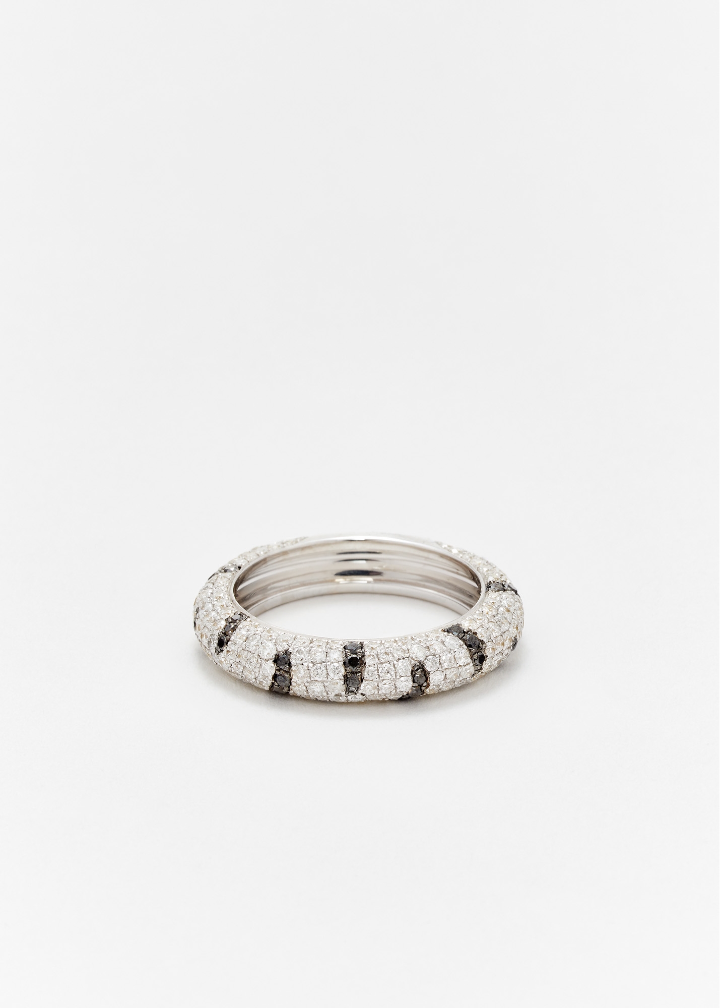 ALLIANCE ZÈBRE DIAMANTS OR BLANC