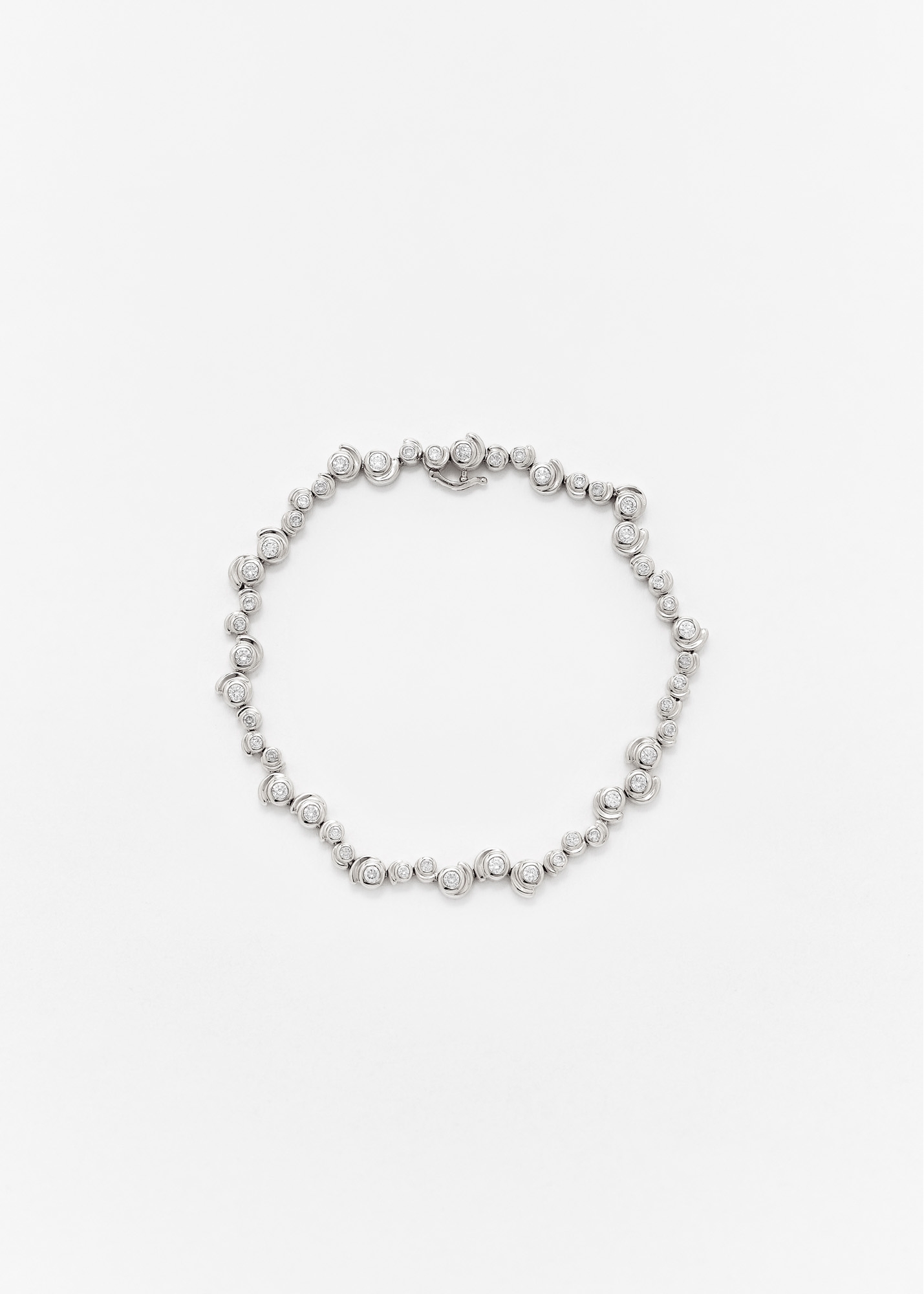 Bracelet Rivi re Escargot Diamonds And White Gold Yvonne L on bracelet-rivi-re-escargot-diamonds-and-white-gold-yvonne-l-on