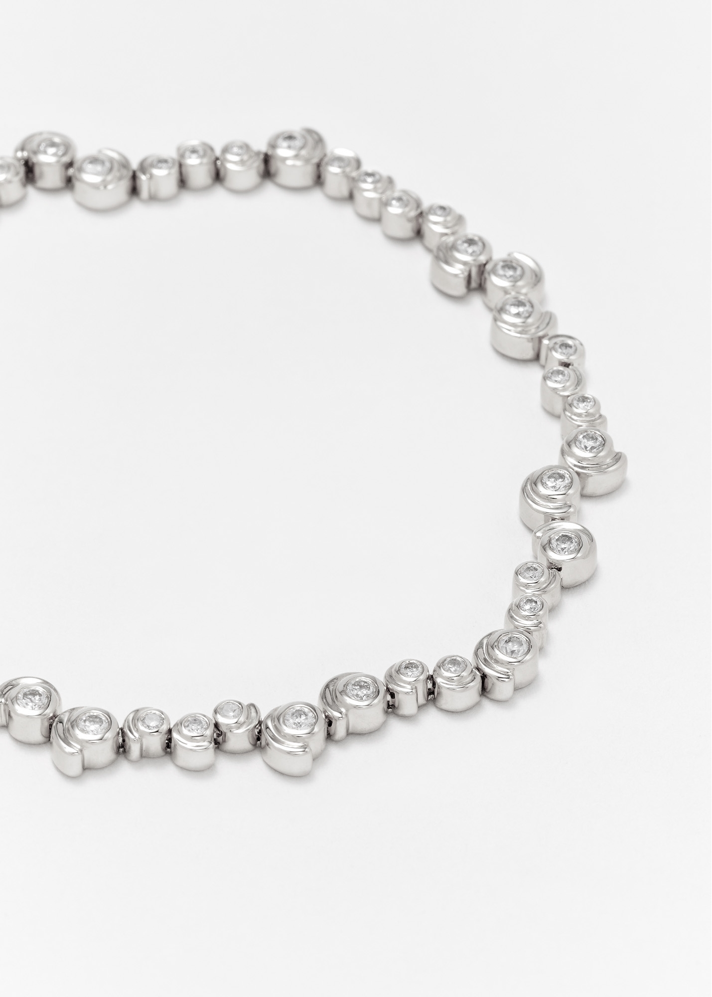 BRACELET RIVIÈRE ESCARGOT DIAMANTS OR BLANC