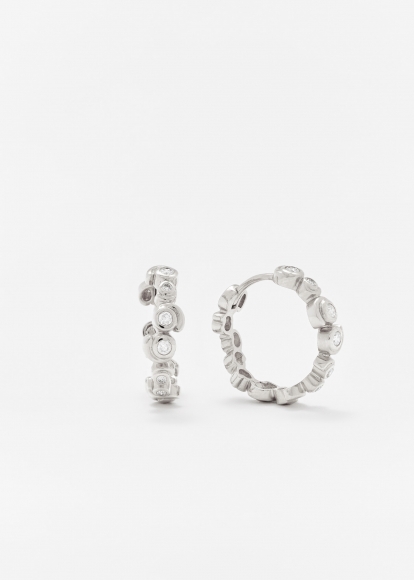 PAIRE DE CRÉOLES ESCARGOT DIAMANTS OR BLANC