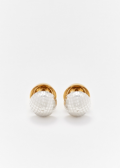 PAIRE DE BOUCLES D'OREILLE BOULE DISCO GOLD 2 ORS