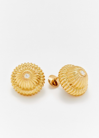 PAIRE DE BOUCLES D'OREILLE CANNELÉES GM OR JAUNE