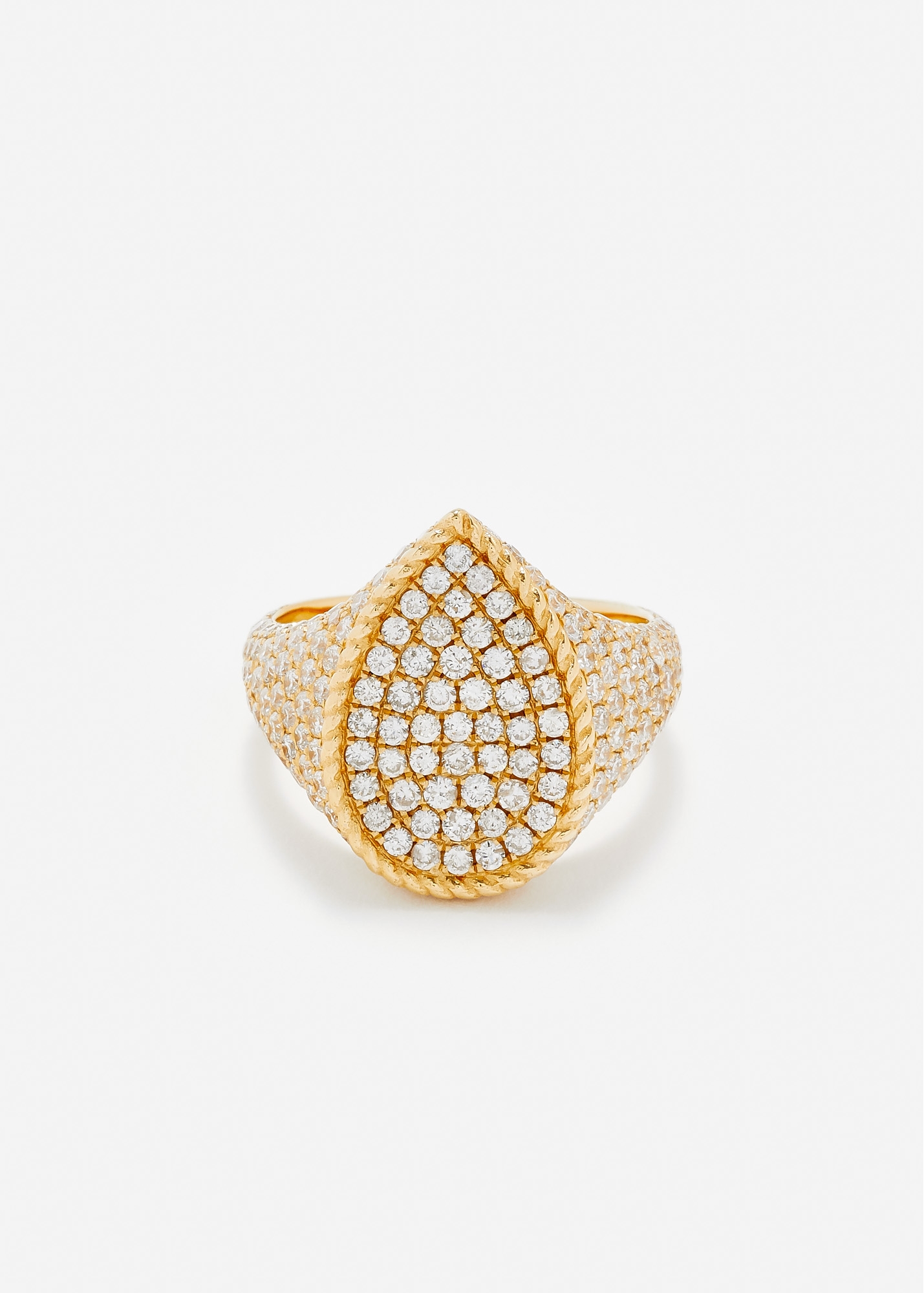 CHEVALIÈRE POIRE FULL DIAMANTS OR JAUNE