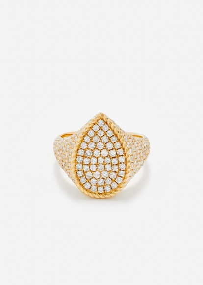 CHEVALIÈRE POIRE FULL DIAMANTS OR JAUNE