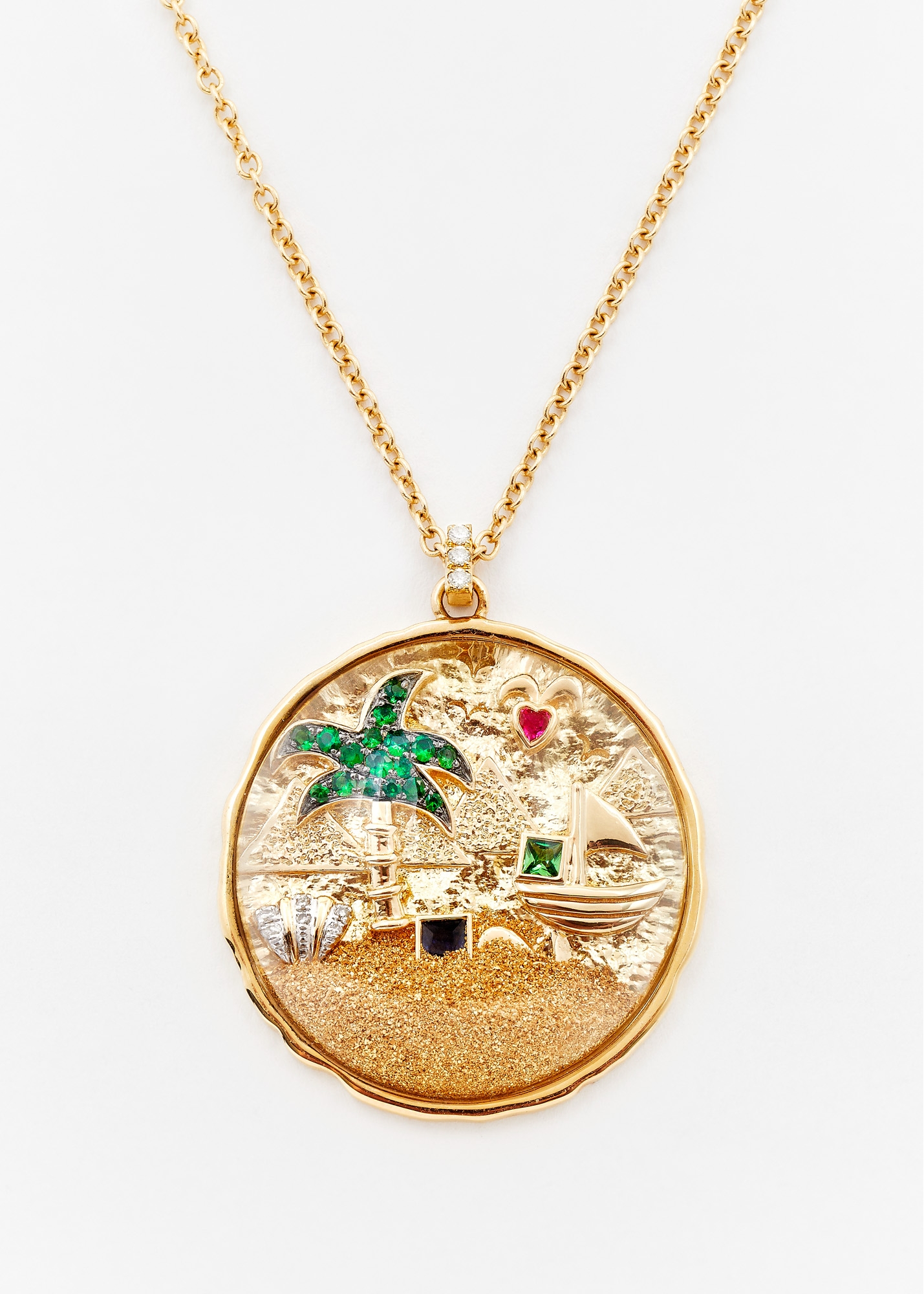 PENDENTIF L'ÎLE AUX TRÉSORS OR JAUNE
