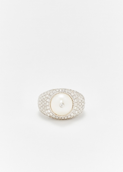 BAGUE DÔME PERLE OR BLANC