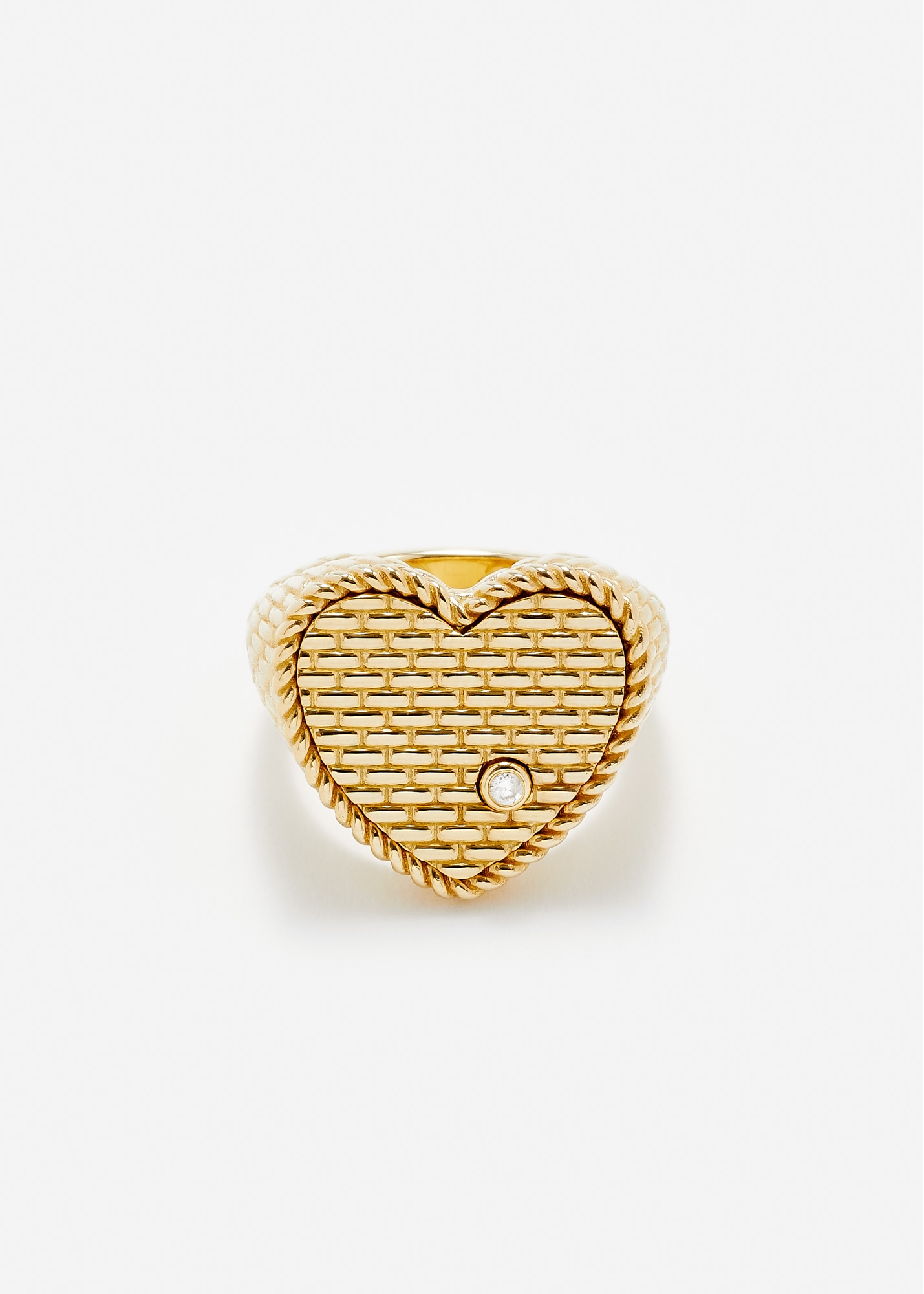 CHEVALIÈRE COEUR CANNAGE OR JAUNE