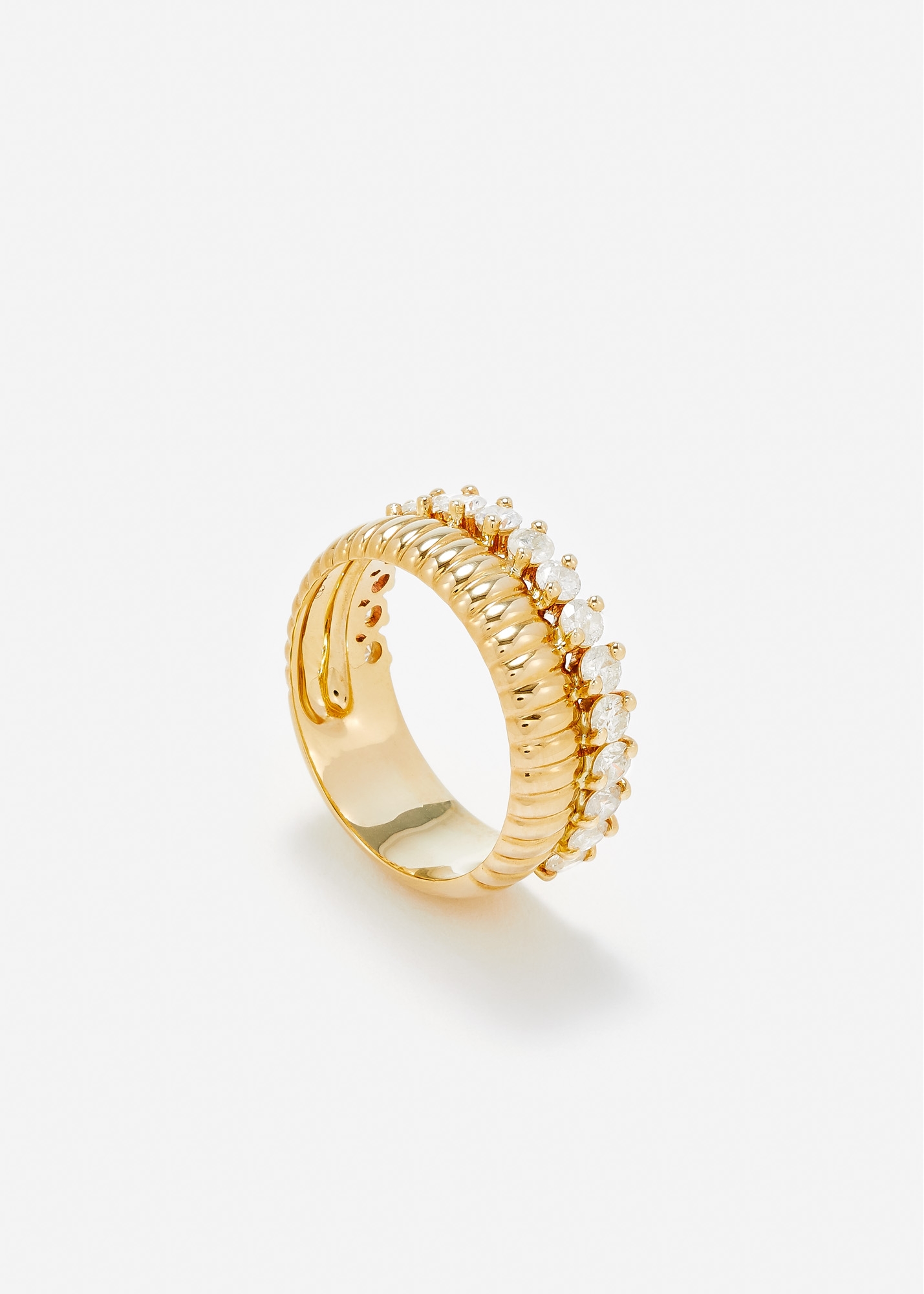 BAGUE BOUÉE BERLINGOT DIAMANTS OR JAUNE