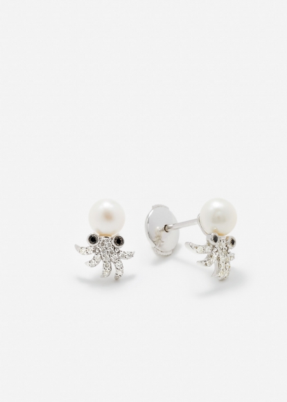 PAIRE DE PUCES OCTOPUSS OR BLANC
