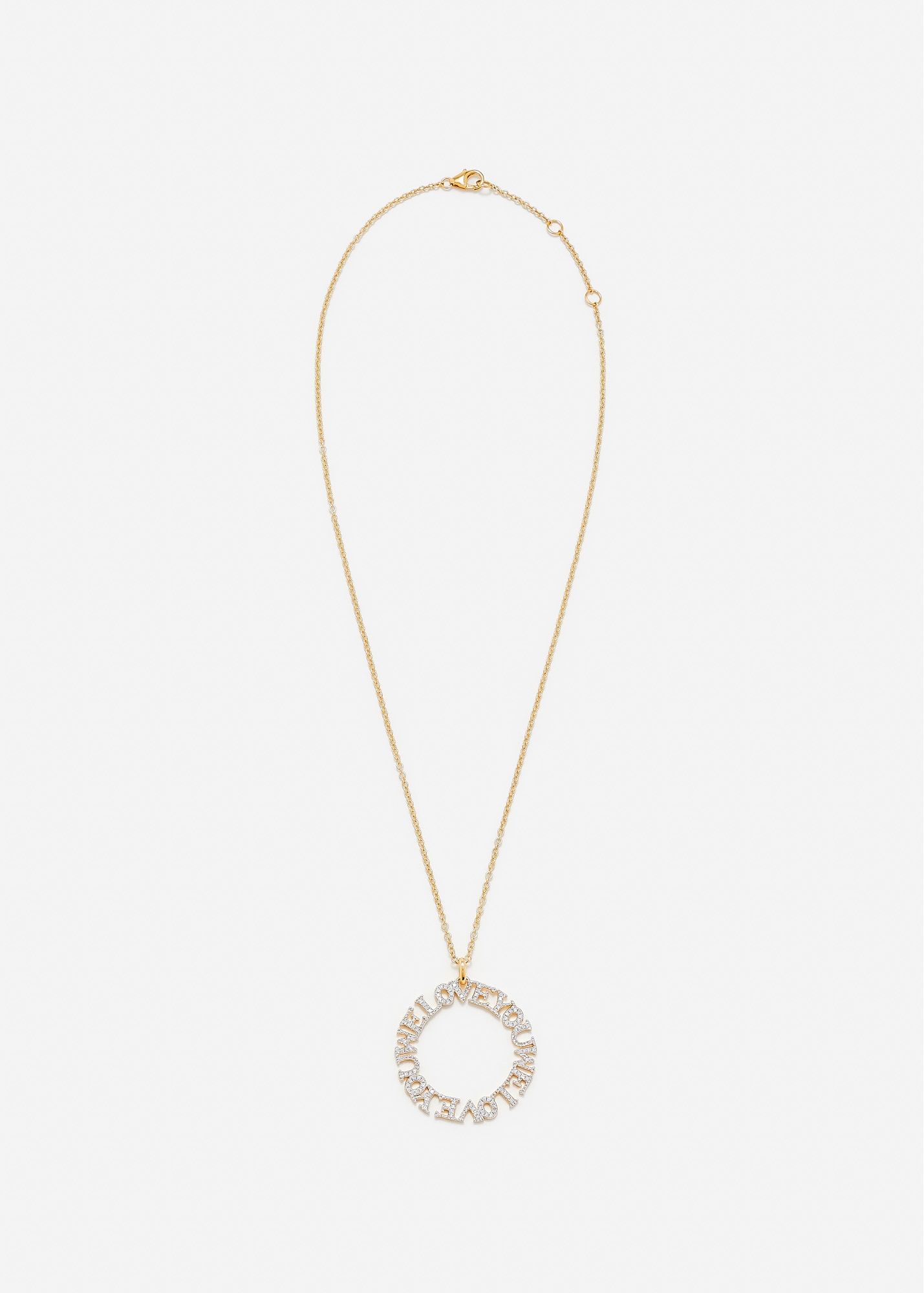 PENDENTIF WE LOVE YOU DIAMANTS OR JAUNE