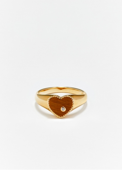 BABY CHEVALIÈRE COEUR OEIL DE TIGRE OR JAUNE