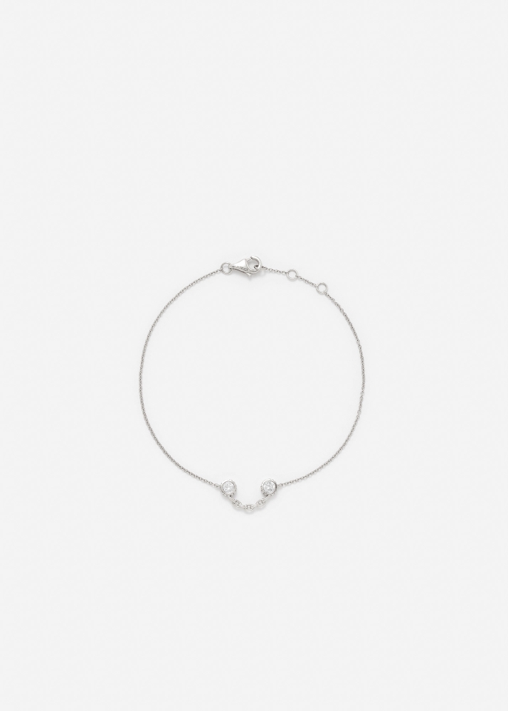 BRACELET SOURIRE DIAMANTS OR BLANC