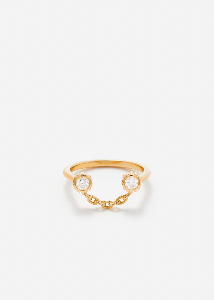 BAGUE SOURIRE DIAMANTS OR JAUNE