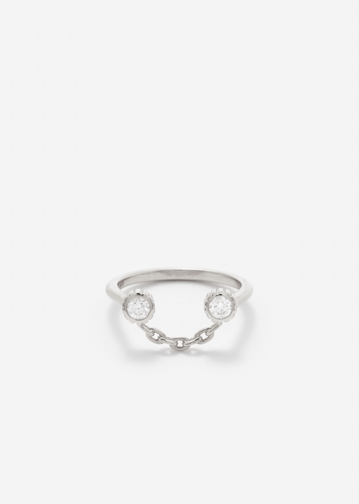 BAGUE SOURIRE DIAMANTS OR BLANC