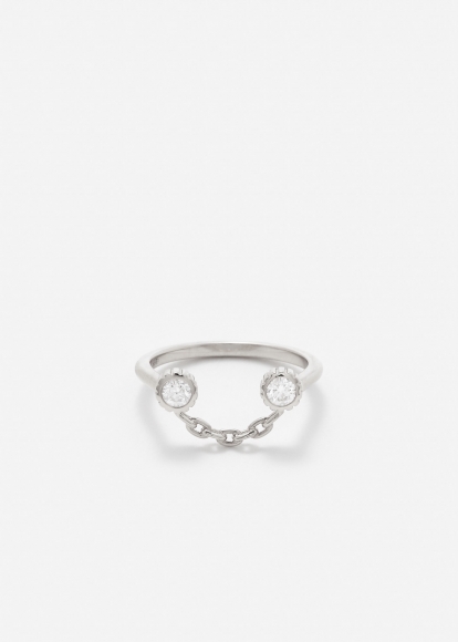 BAGUE SOURIRE DIAMANTS OR BLANC