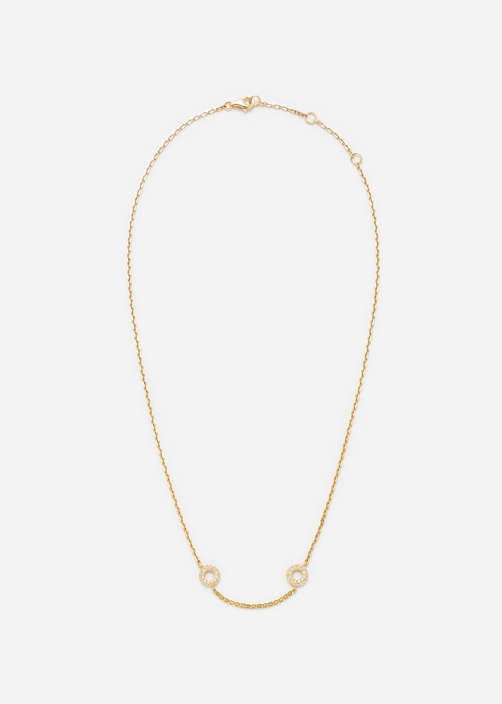 COLLIER SOURIRE DONUTS DIAMANTS OR JAUNE