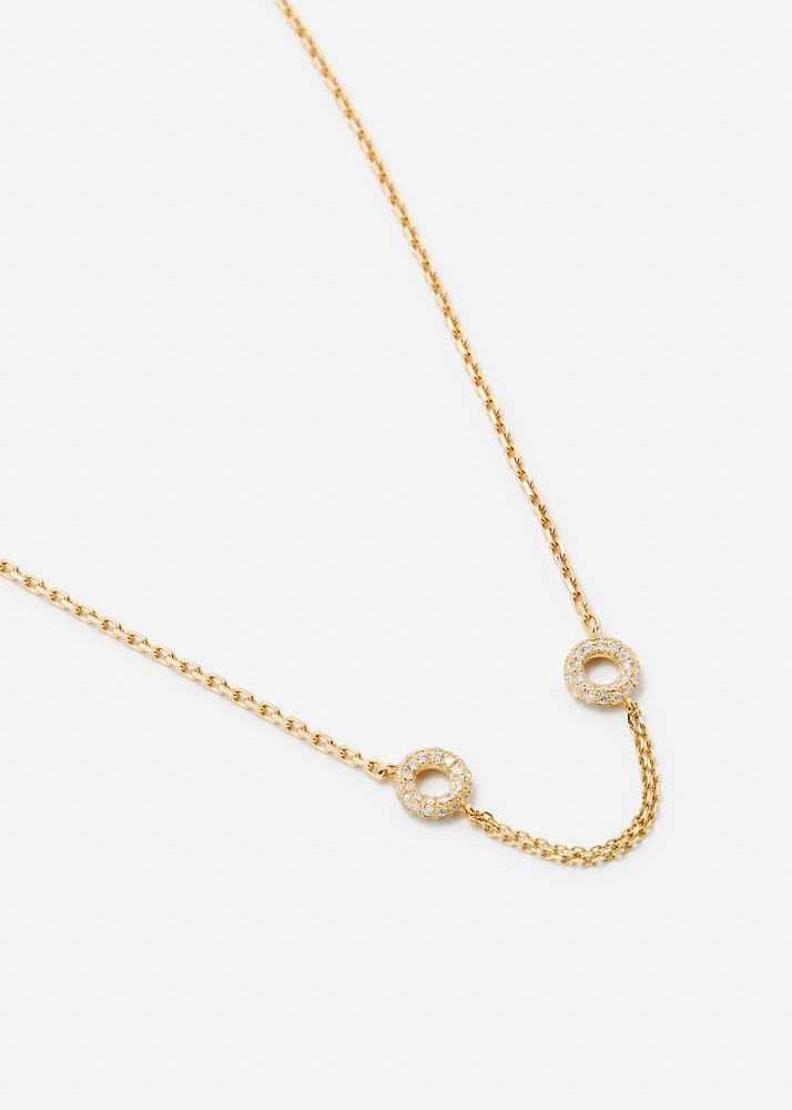 COLLIER SOURIRE DONUTS DIAMANTS OR JAUNE