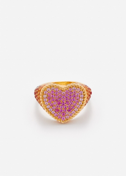 CHEVALIERE COEUR RAINBOW OR JAUNE