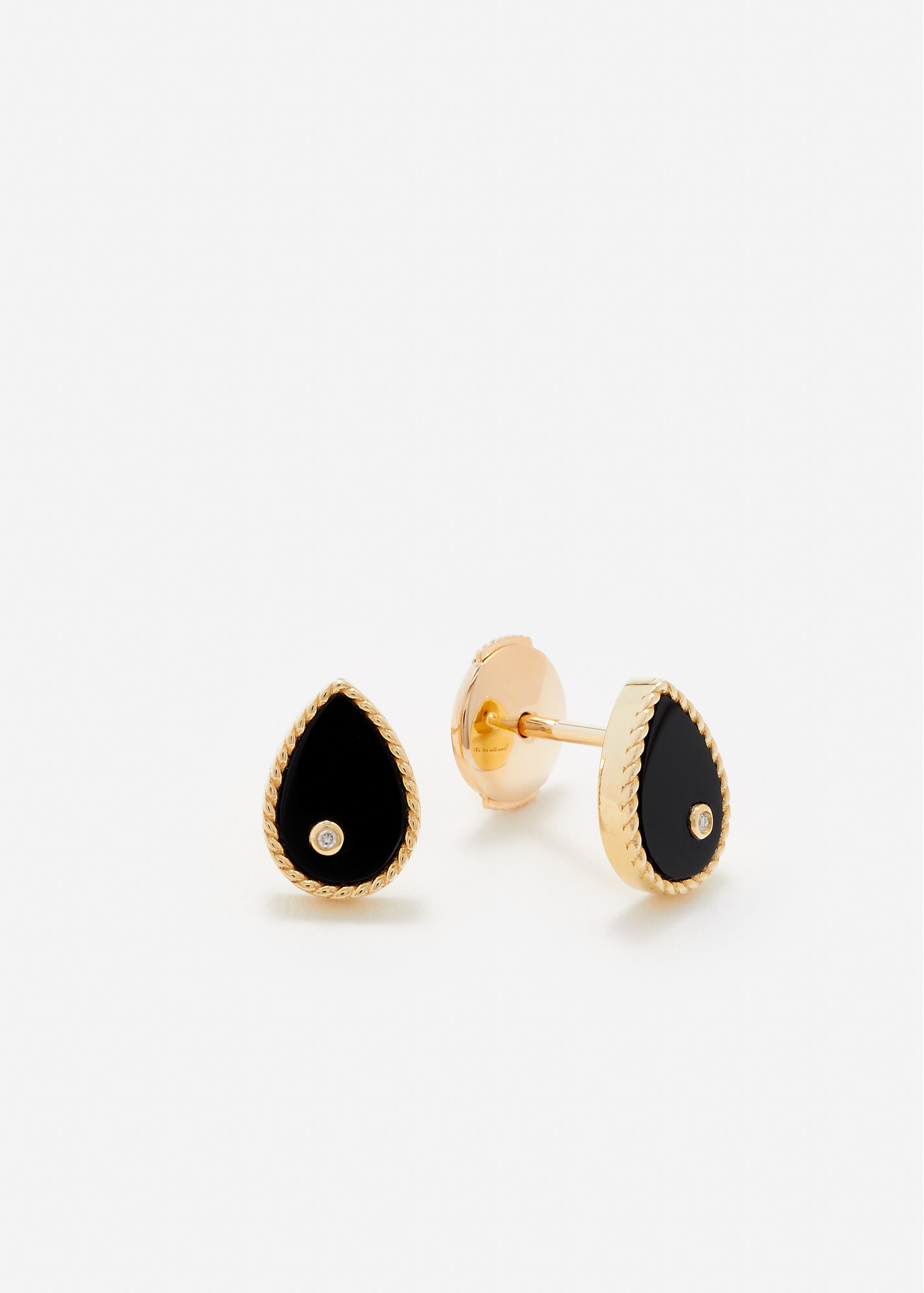 PAIRE DE BABY PUCES POIRE ONYX OR JAUNE