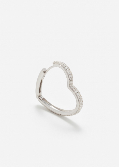CRÉOLE COEUR DIAMANTS OR BLANC