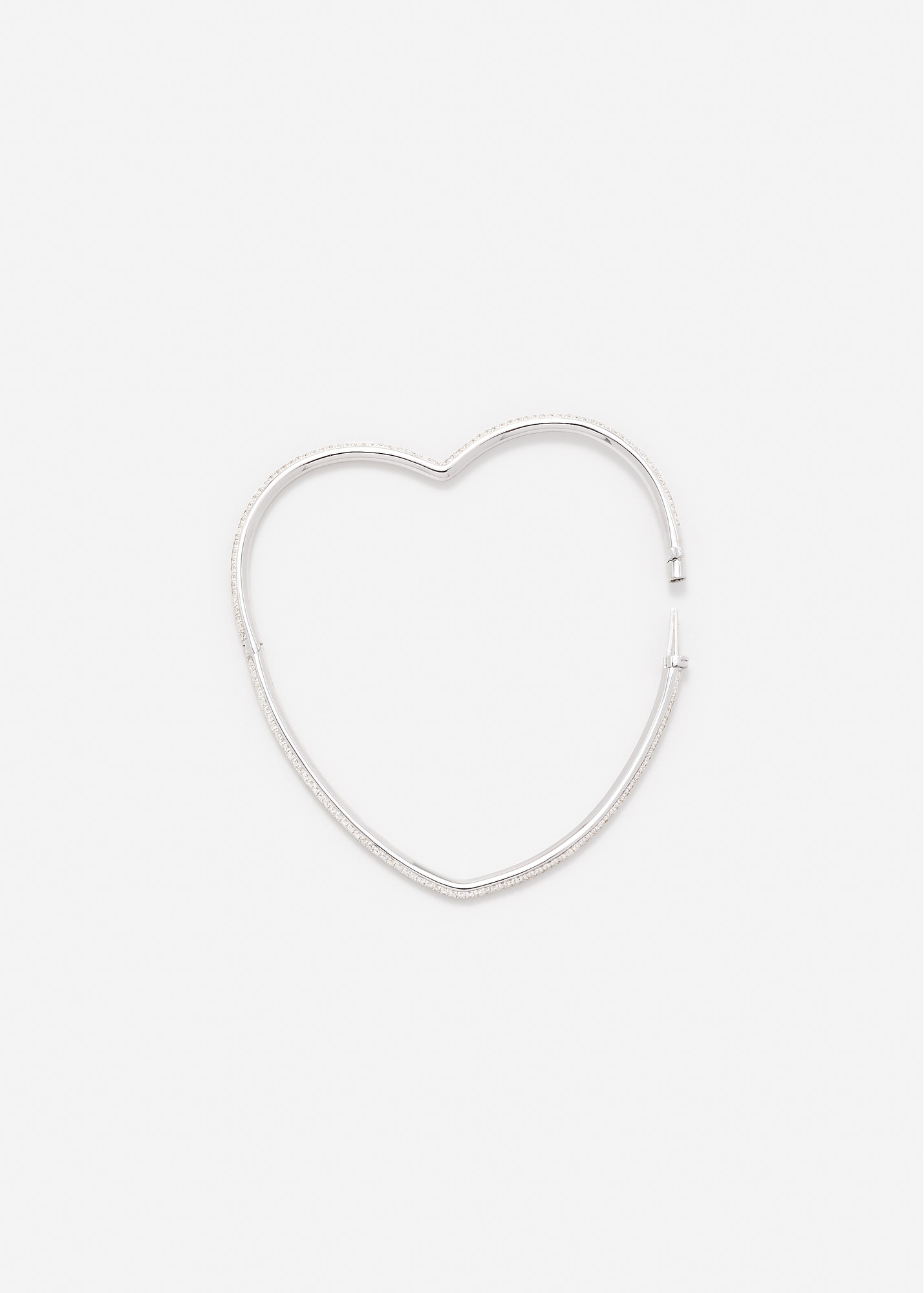 BRACELET JONC COEUR FULL DIAMANTS PM OR BLANC