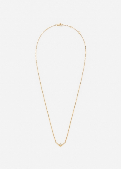 COLLIER SOLITAIRE V DIAMANT PM OR JAUNE