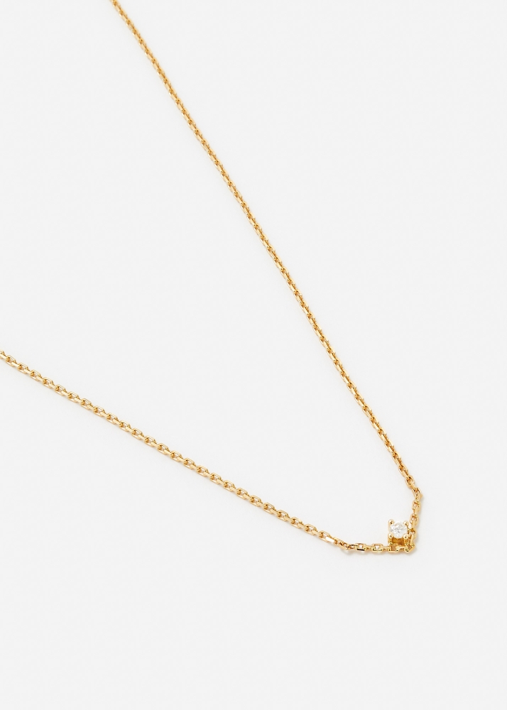 COLLIER SOLITAIRE V DIAMANT PM OR JAUNE