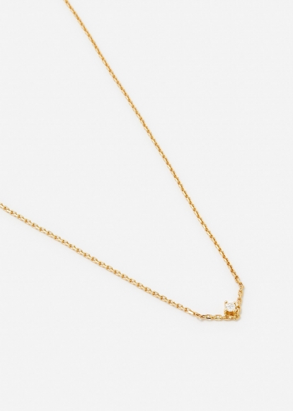 COLLIER SOLITAIRE V DIAMANT PM OR JAUNE