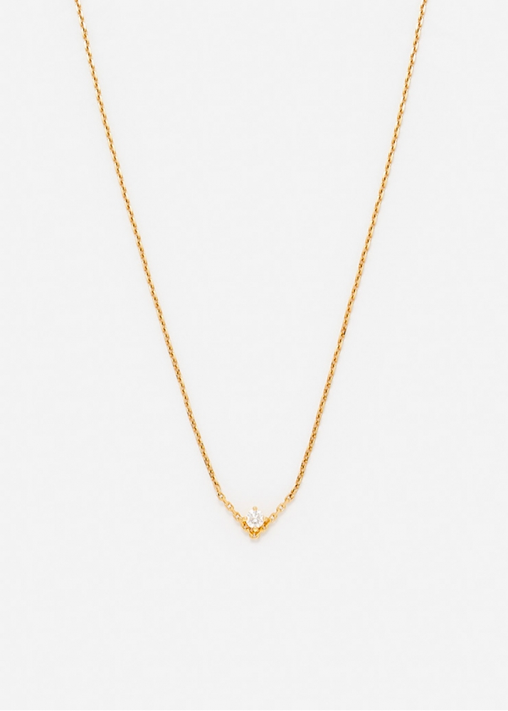 COLLIER SOLITAIRE V DIAMANT GM OR JAUNE