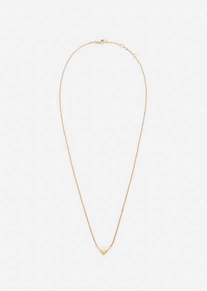 COLLIER SOLITAIRE V DIAMANT GM OR JAUNE