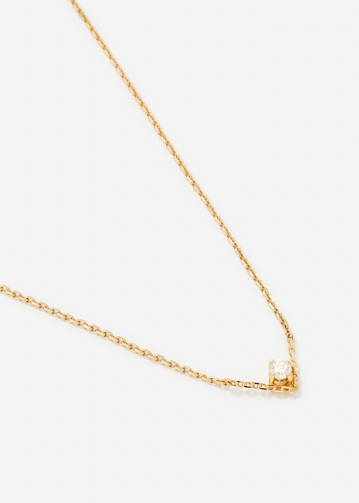 COLLIER SOLITAIRE V DIAMANT GM OR JAUNE