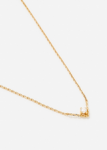 COLLIER SOLITAIRE V DIAMANT GM OR JAUNE