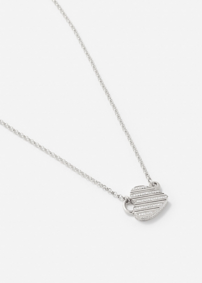 COLLIER CADENAS CLÉ OR BLANC