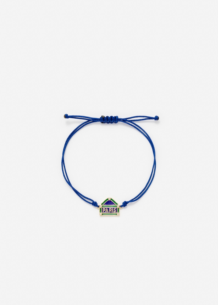 BRACELET FIL PARIS RIVE DROITE BLEU OR JAUNE