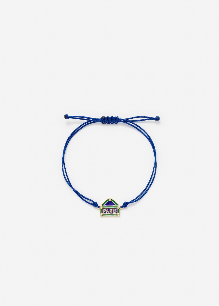 BRACELET FIL PARIS RIVE DROITE BLEU OR JAUNE