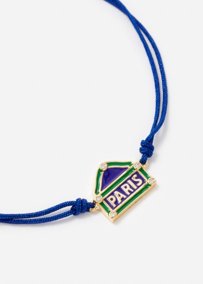 BRACELET FIL PARIS RIVE DROITE BLEU OR JAUNE