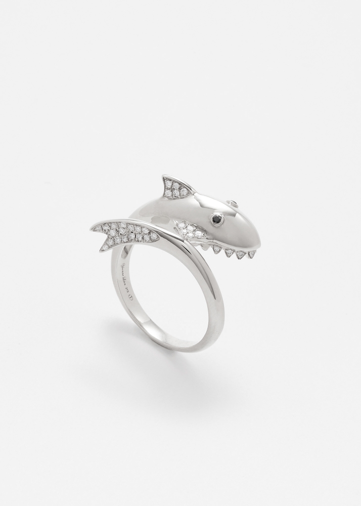 BAGUE REQUIN OR BLANC