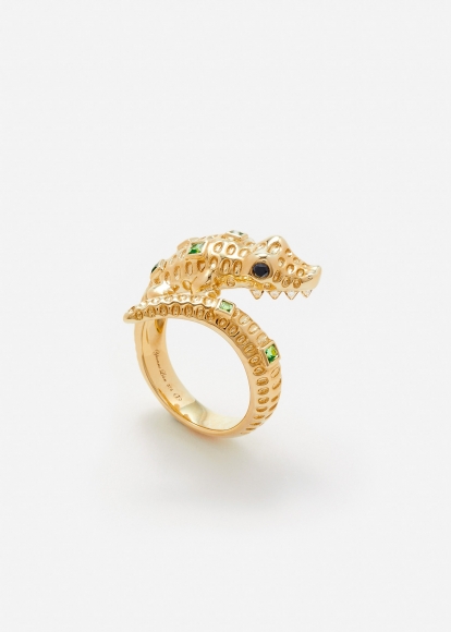 BAGUE CROCO OR JAUNE