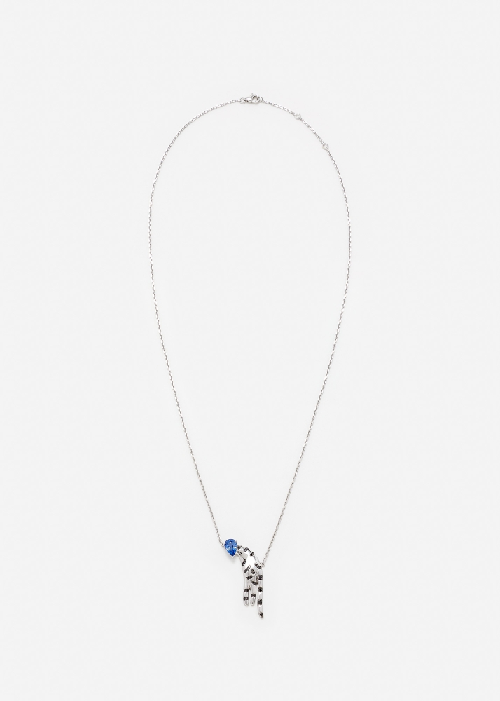 COLLIER FÉLIN SAPHIR GM OR BLANC