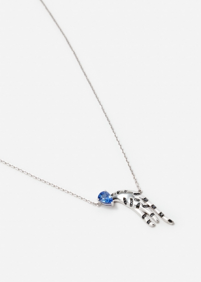 COLLIER FÉLIN SAPHIR GM OR BLANC