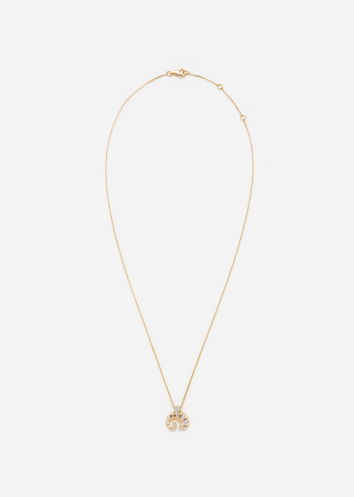 COLLIER MINI ÉLÉPHANT COQUILLAGE DIAMANTS OR JAUNE