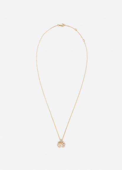 COLLIER MINI ÉLÉPHANT COQUILLAGE DIAMANTS OR JAUNE