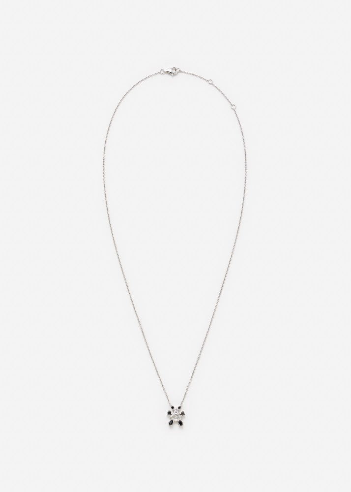 PENDENTIF PANDA DIAMANTS OR BLANC