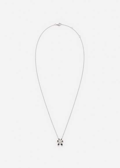PENDENTIF PANDA DIAMANTS OR BLANC