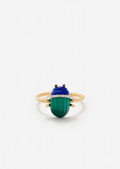 MINI BAGUE SCARABÉE OR JAUNE