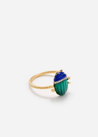 MINI BAGUE SCARABÉE OR JAUNE