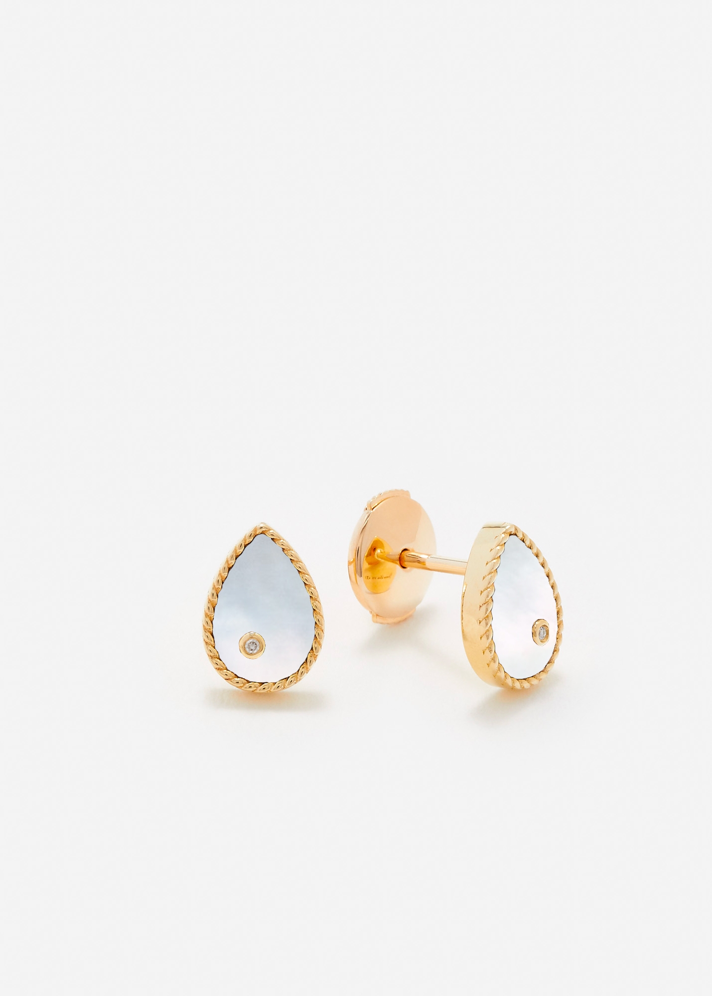 PAIRE DE BABY PUCES POIRE NACRE OR JAUNE